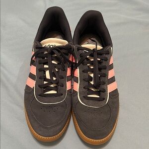 Adidas Navy and Pink Striped sneakers